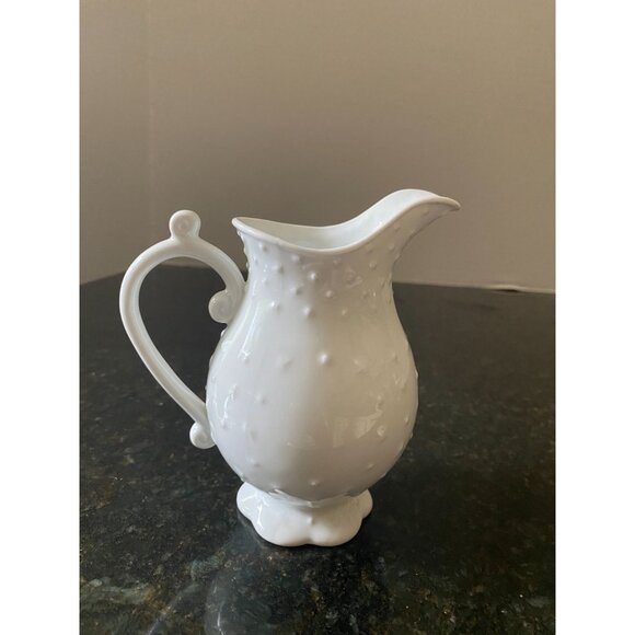 Godinger & Co. 5" Porcelain Cream Pitcher with Embossed Dots - Picture 5 of 9